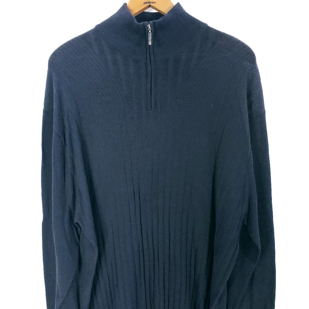 Syllables System Sweater Men's 2XL Black 1/4 Zip Long Sleeve Mock Neck Pullover